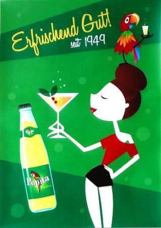 Vintage Poster Pepita Grape Juice Parrot C.  1995