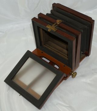 1882 American Optical Co.  Scovill Kilburn Gun Camera Very Rare 4x5 Camera 7