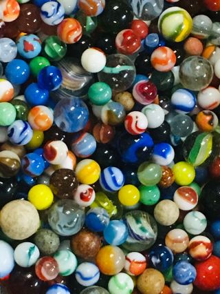 600,  Vintage Antique Handmade & Machine Made Marbles Peltier Akro Agate CAC 3