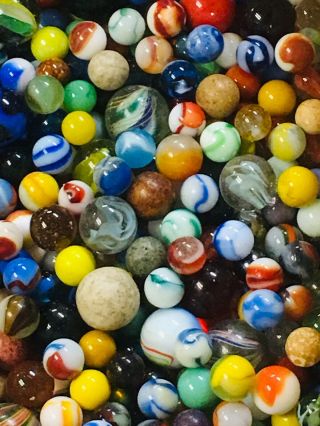 600,  Vintage Antique Handmade & Machine Made Marbles Peltier Akro Agate CAC 4