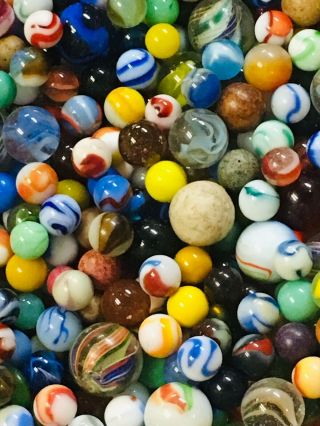 600,  Vintage Antique Handmade & Machine Made Marbles Peltier Akro Agate CAC 5