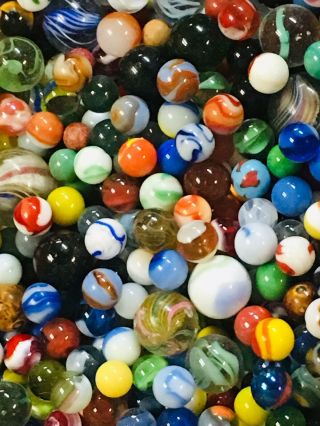 600,  Vintage Antique Handmade & Machine Made Marbles Peltier Akro Agate CAC 6