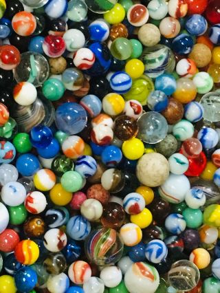600,  Vintage Antique Handmade & Machine Made Marbles Peltier Akro Agate CAC 8