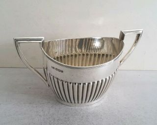 Quality,  Heavy Antique Solid Silver Sugar Bowl.  311gms.  W.  & Hall.  Sheff.  1919