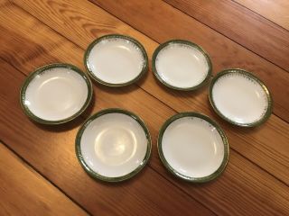 Antique White,  Green,  Gold Ls&s Carlsbad Austria Butter Pats Salts Dips