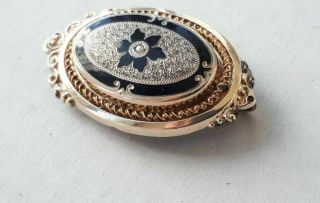 Antique Imperial Russian 56 Gold Brooch Pendant With Pearl