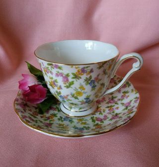 Vintage Royal Princess Dainty Florals Bone China Tea Cup & Saucer England