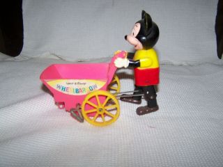 Vintage Marx Wind Up Mickey Mouse Wheelbarrow
