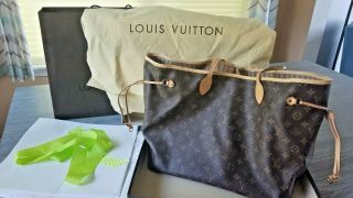 Authentic Louis Vuitton Neverfull Gm Monogram Handbag,  Rarely,  2009