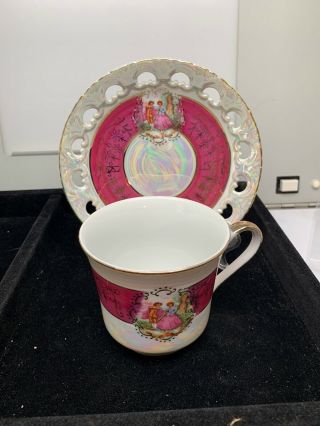 Vintage Lusterware Tea Cup And Saucer Lt626b1