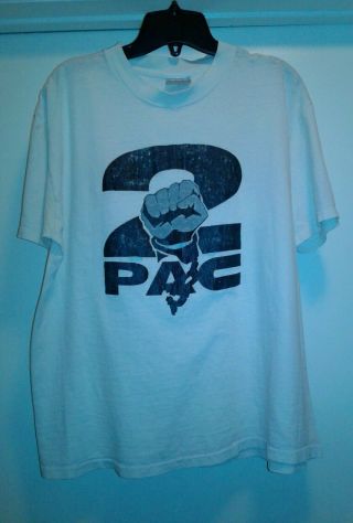 Men 1993 Vintage Rare Tupac 2pac Shirt Size L White Hip Hop Rap Distressed