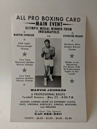 Vintage Marvin Johnson Sylvester Wilder Boxing Card Olympian 20 " X 14 " Poster
