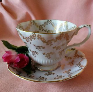 Vintage Royal Albert Gold Chintz Bone China Tea Cup & Saucer England