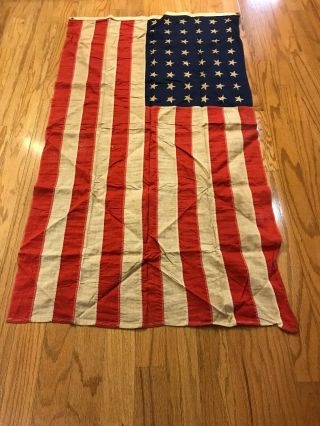 Vintage Ww Ii Era Us 48 Star Stitched American Flag 3 X 5 Fast Color