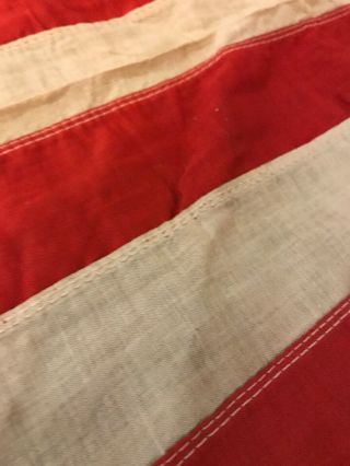 Vintage WW II Era US 48 Star Stitched American Flag 3 X 5 Fast Color 6