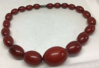 Art Deco Cherry Amber Bakelite Necklace 54.  6 Grams