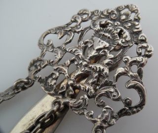 Victorian Antique Sterling Silver 1892 Hallmarked Chatelaine Button Hook etc (LE8 2