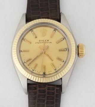 Vintage Rolex Oyster Perpetual Gold & Steel Ladies Watch Ref: 6719