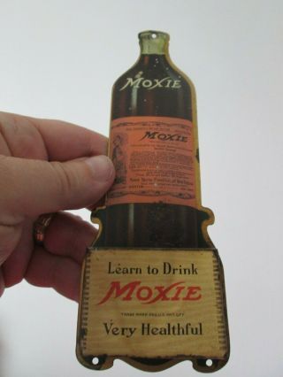 Antique - Moxie - Tin Advertising - Wall Matchsafe / Holder -
