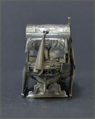 HIGHLY COLLECTIBLE MODEL MARKED SPANISH SOLID SILVER ROW BOAT 3