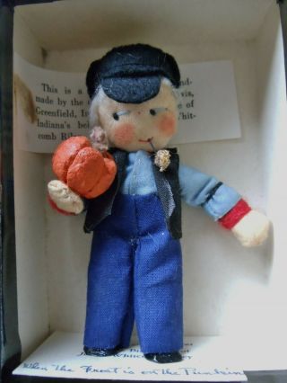 Vintage 1940s Milly ' s Miniature Cloth Doll WHEN THE FROST IS ON THE PUNKIN MIB 2