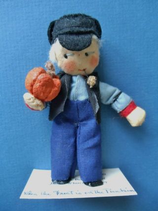 Vintage 1940s Milly ' s Miniature Cloth Doll WHEN THE FROST IS ON THE PUNKIN MIB 5