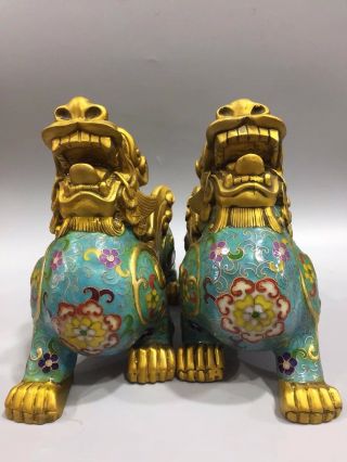 Chinese Antique Cloisonne Carving Brave Troops A Pair