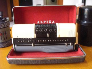 Rare vintage Alpina Calculator,  with Case 2