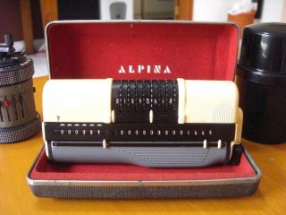 Rare vintage Alpina Calculator,  with Case 3