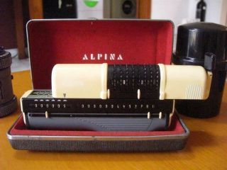 Rare vintage Alpina Calculator,  with Case 7