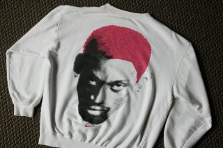 Vintage Nike Dennis Rodman Colored Hair Double Sided Crewneck Sweater Size Large 7