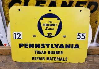 Vintage Pennsylvania Tires Garage Tin Sign Service Station Gas Oil
