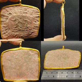 Ancient Rare Unique Terracotta Unique Art Made Into A Gold Plated Pendant 24