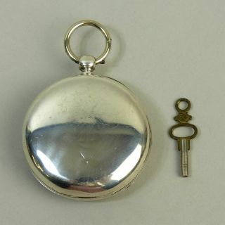 VICTORIAN ANTIQUE SILVER WALTHAM MOVEMENT POCKET WATCH BIRMINGHAM 1883 - G.  W.  O. 2