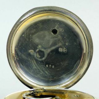 VICTORIAN ANTIQUE SILVER WALTHAM MOVEMENT POCKET WATCH BIRMINGHAM 1883 - G.  W.  O. 5