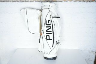 Vintage Rare Early 80’s Version Ping Karsten Golf Bag 4 Way Staff White Black