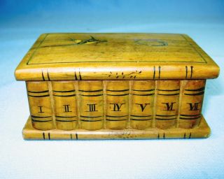 Vintage Hinged Magic Trick Treenware Wooden Trinket Box