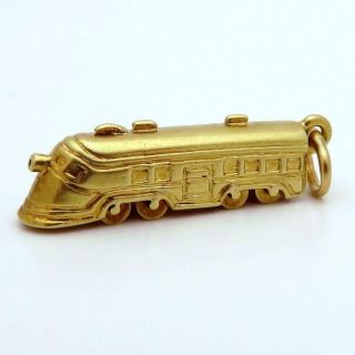 Vintage 14k Gold 3d Sloan & Co.  Movable Steamliner Passenger Train Charm