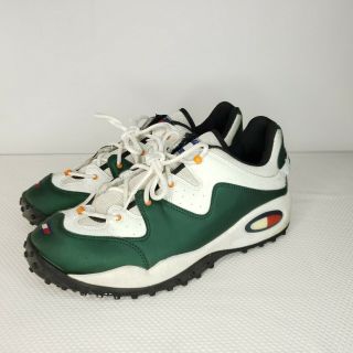 Vintage 90’s Tommy Hilfiger Athletic Shoes Sneakers 12 Spell Out Flag Green 2