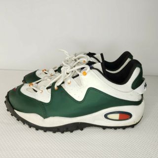 Vintage 90’s Tommy Hilfiger Athletic Shoes Sneakers 12 Spell Out Flag Green 3
