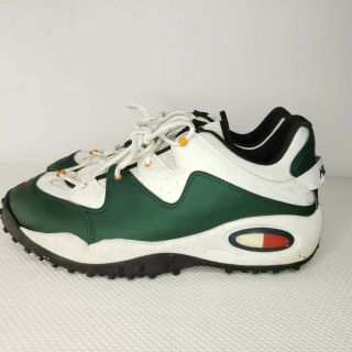 Vintage 90’s Tommy Hilfiger Athletic Shoes Sneakers 12 Spell Out Flag Green 4
