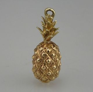 Vintage 14k Gold - Pineapple Bracelet Charm From Hawaii - 54702