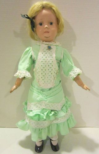 Vintage 20 " Schoenhut Jointed Wooden Doll,  Painted Features - Blond Mohair Wig