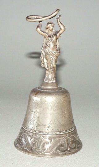 Us Sterling Silver Handbell W.  Robed Female Figure Handle By Gorham (tsz)