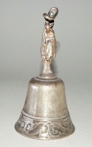 US Sterling Silver Handbell w.  Robed Female Figure Handle by Gorham (TSz) 6