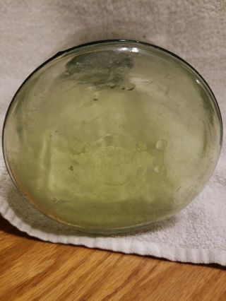 Vintage Antique Lime Green Ball Mason Jar Half - Gallon Zinc Lid 4 dot RARE 3