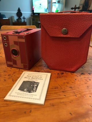 Very Rare Kodak No.  2 Rose Beau Brownie And Paperwork Cond