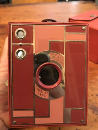 Very Rare Kodak No.  2 Rose Beau Brownie And Paperwork Cond 3