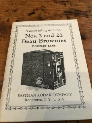 Very Rare Kodak No.  2 Rose Beau Brownie And Paperwork Cond 6