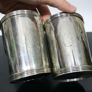 Vtg Rare 2pc 3759 Sterling Silver Julep Derby Cocktail Cup Goblets